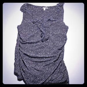 Halogen black polka dot fitted blouse